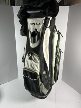 TaylorMade RBZ RocketBallz 14 Way Cart Golf Bag Black White Green Rain Hood